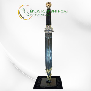 ПЕРУН авторський преміальний ніж ручної роботи KUSTOM KNIVES, мозаїчний дамаск, 58-60 HRC